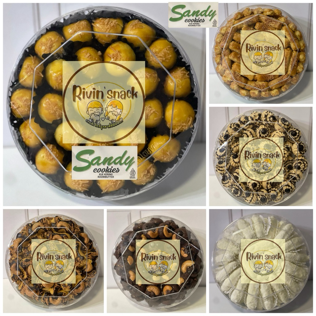 SANDY COOKIES REGULAR (HIJAU) TOPLES TIN TANGGUNG (Exp PANJANG) NASTAR / KASTENGEL / SAGU KEJU / LID