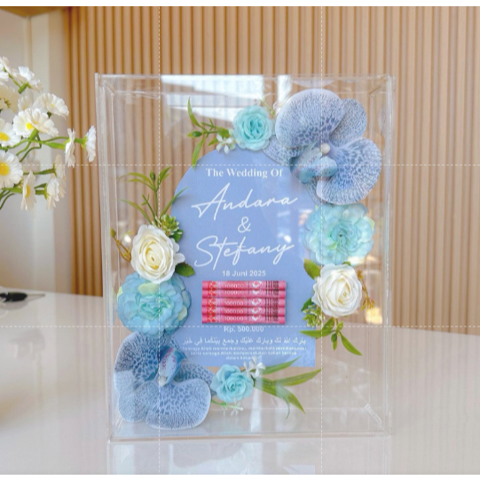 (SUDAH PACKING KAYU) Mahar Pernikahan Akrilik Mahar Dome/Kubah Print Nikah Termurah Mahar