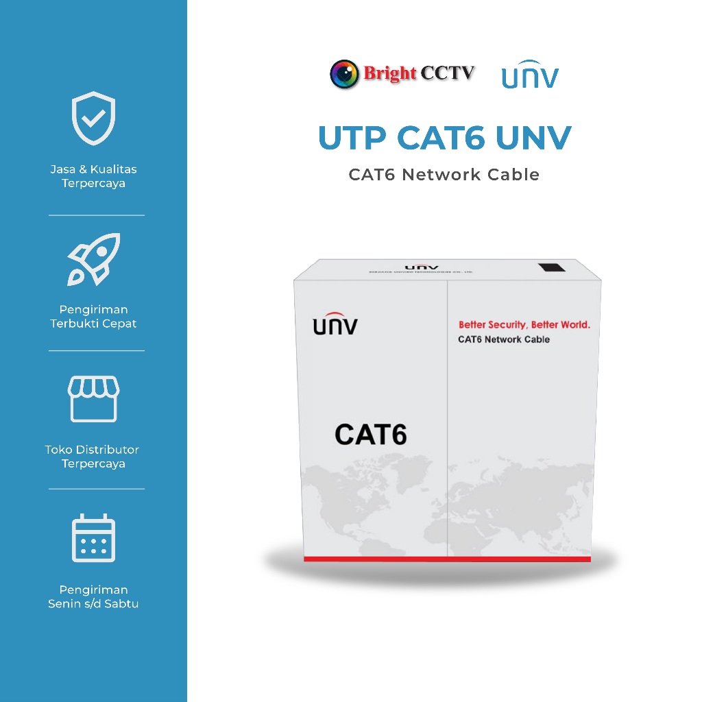 UNV Kabel LAN CAT6 UTP Roll 305 Meter Kualitas Terpercaya