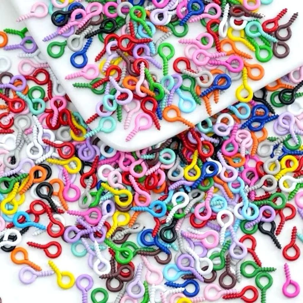 (15gr) paku ulir/screw gantungan kunci bahan craft kerajinan tangan