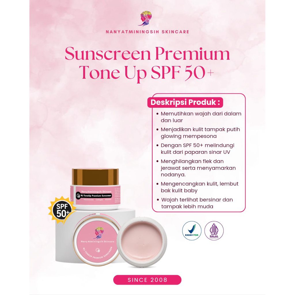 Suncreen ToneUp Mj Premuim Nany Atminingsih Skincare