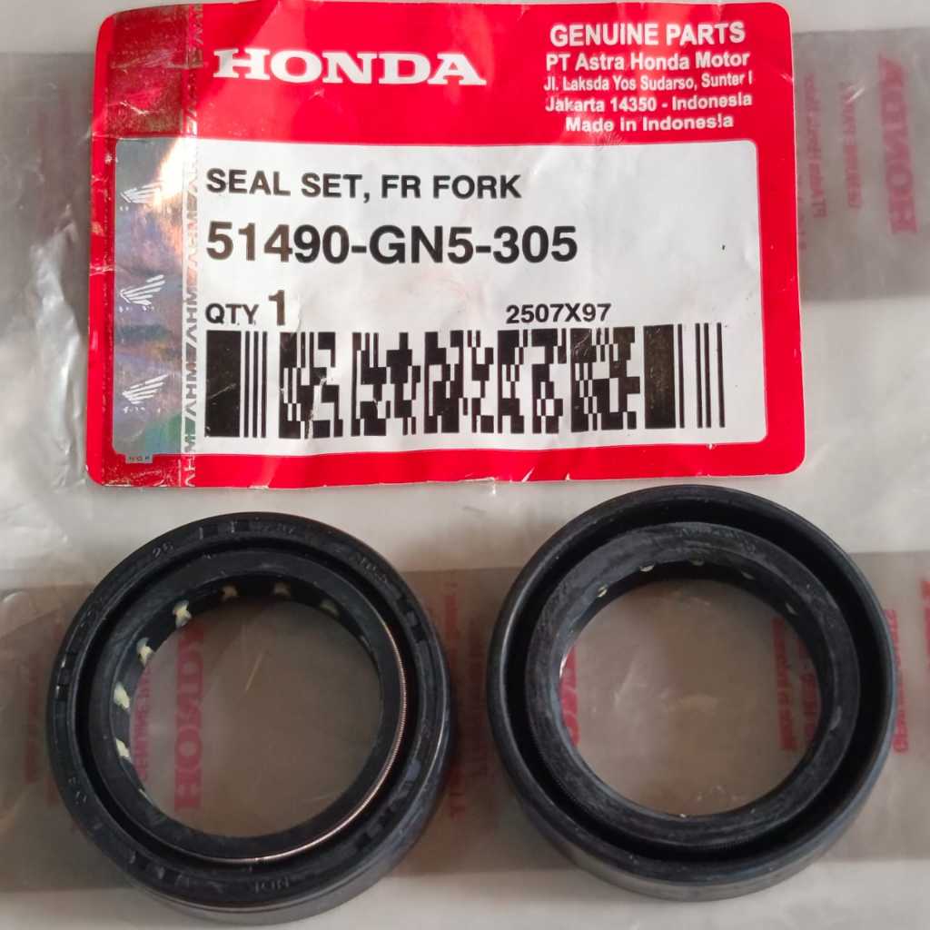 (22E)  SET ISI 2 SEAL SHOCK STEMPET HONDA GN5 gemuk oil sil 2 per veer pir shok sok skok depan grand