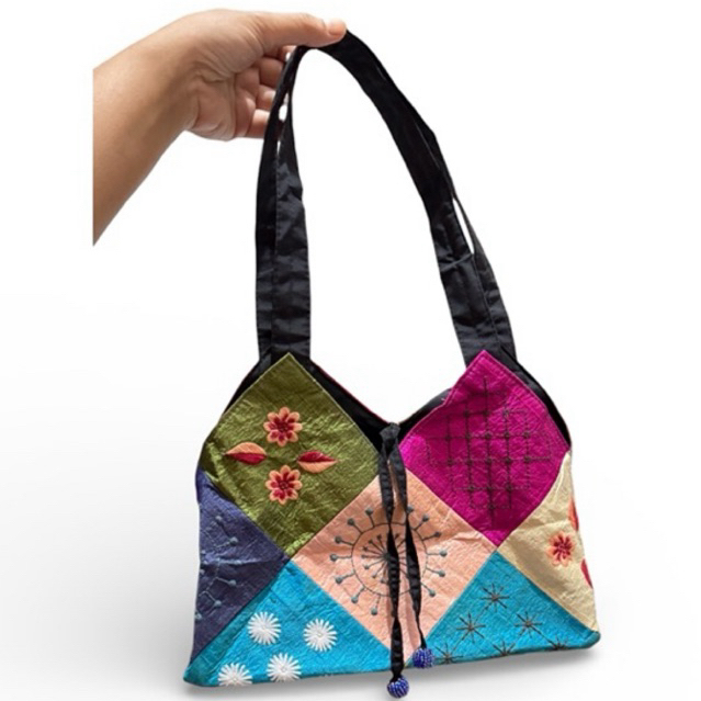 Tas tote Etnik Patchwork Sulam Bordir