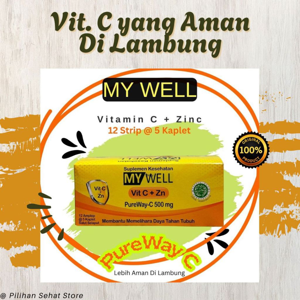 My Well Vitamin C + Zinc - Box isi 12 strip x 5 Kaplet = 60 Kaplet