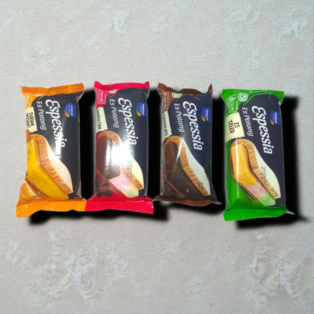 Es Krim Indo Eskrim Indofood  Espessia Neapolitan Es Potong Es Teler Coklat Durian