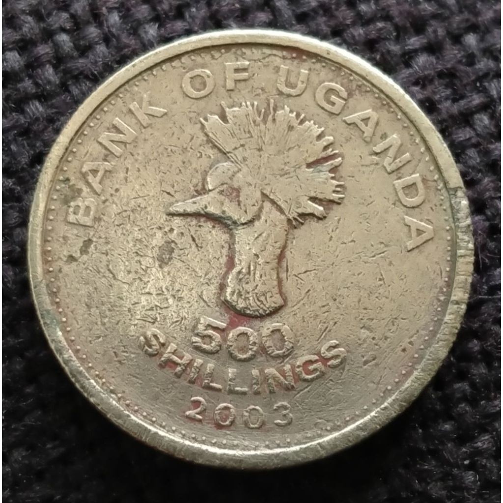 Koin Kuno Uganda 500 Shilling burung tahun 2003