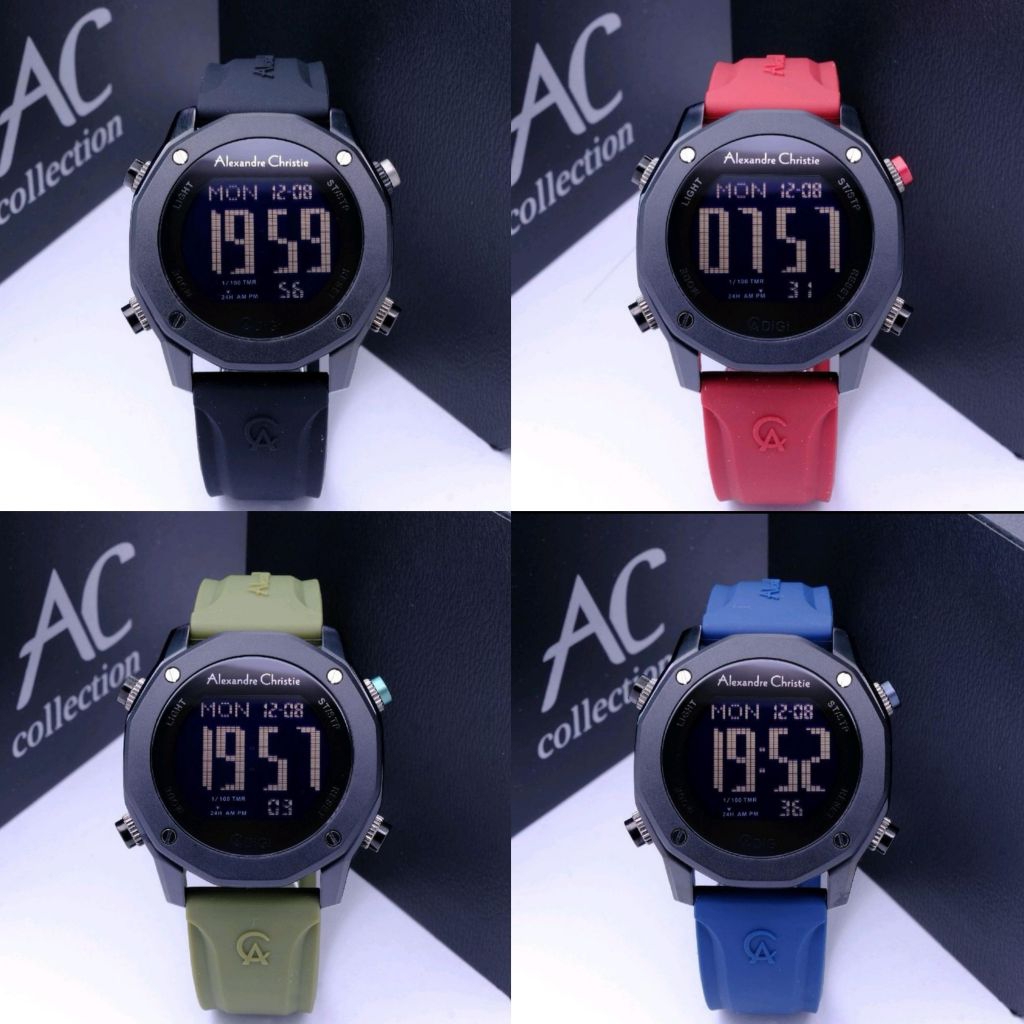JAM TANGAN PRIA  ALEXANDRE CHRISTIE AC 9377 AC9377 ORIGINAL-BLACK GREEN
