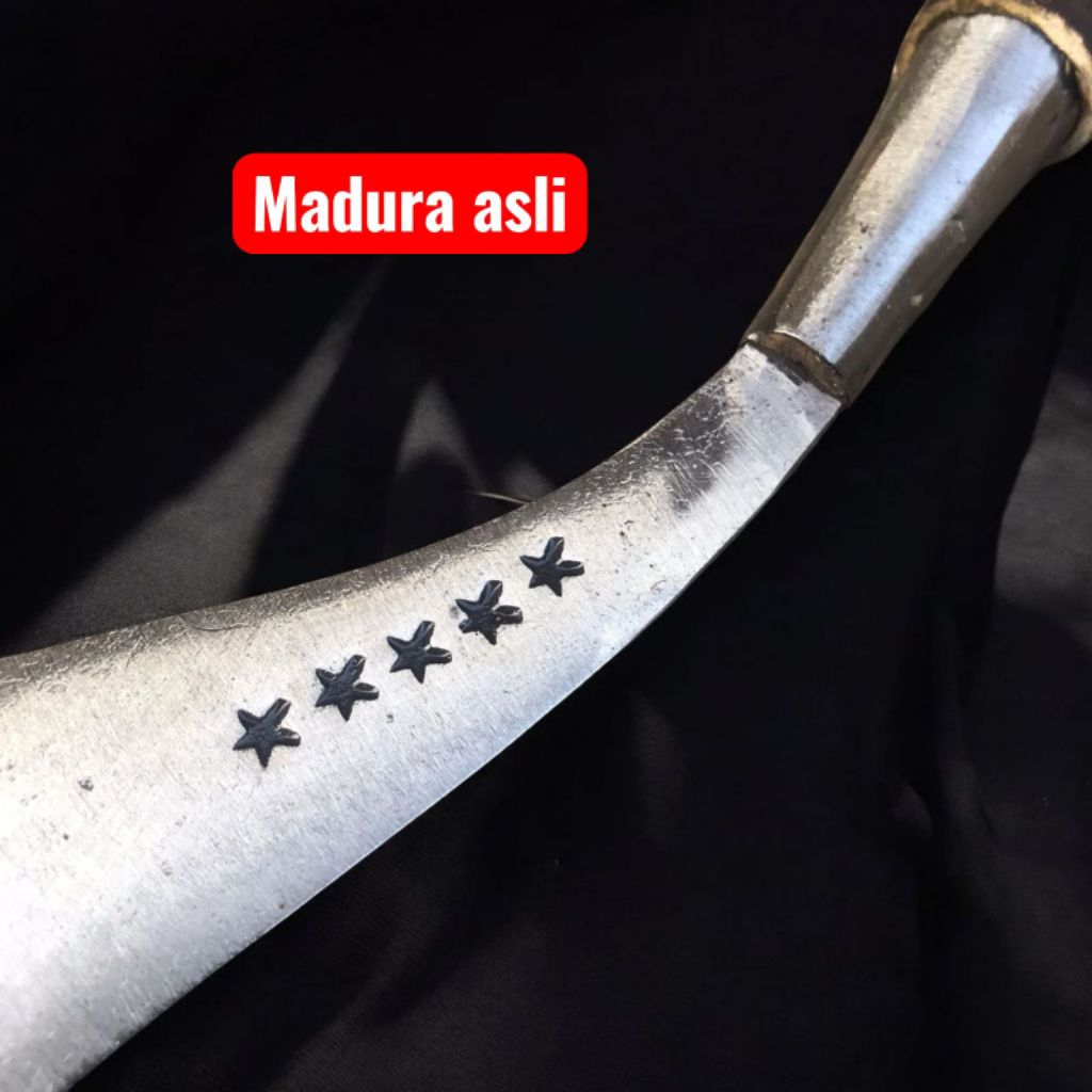 alat tradisional pemangkas arit rumput asli baja cap bintang lima khas madura asli