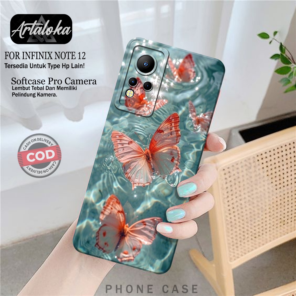 Case Hp Infinix Note 12 Fashion Case Kupu-Kupu Softcase Infinix Note 12 Silikon TPU Pro Camera Casin