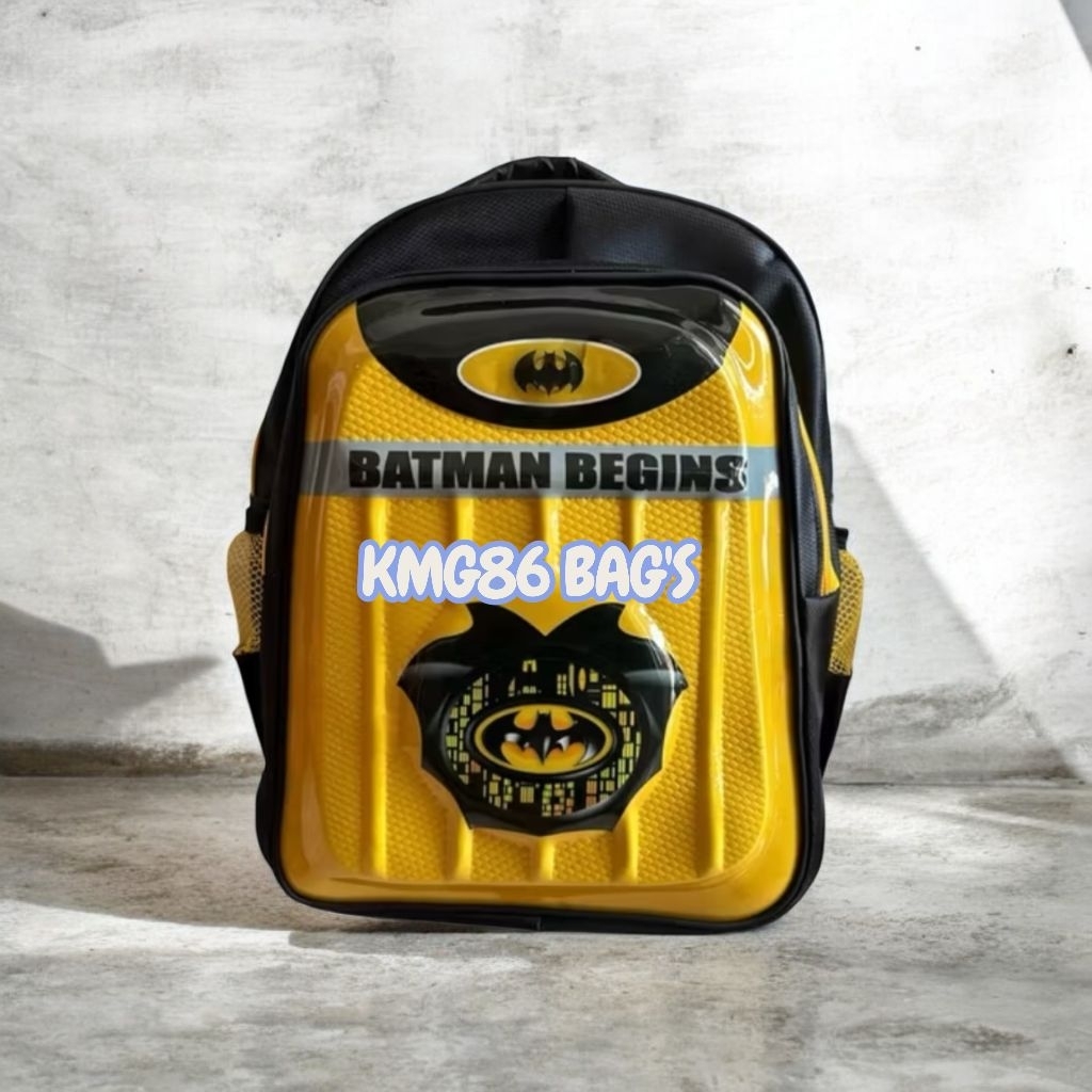 KMG86 BAGS Tas Batman Kuning untuk Anak SD TK & PAUD Bahan Longcam Printing Anti Air Dengan 2 Sekat 