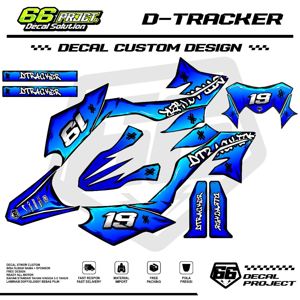 Decal Sticker Klx Dtracker Full Body Supermoto Dekal Stiker Variasi Klx D Tracker Simpel Supermoto