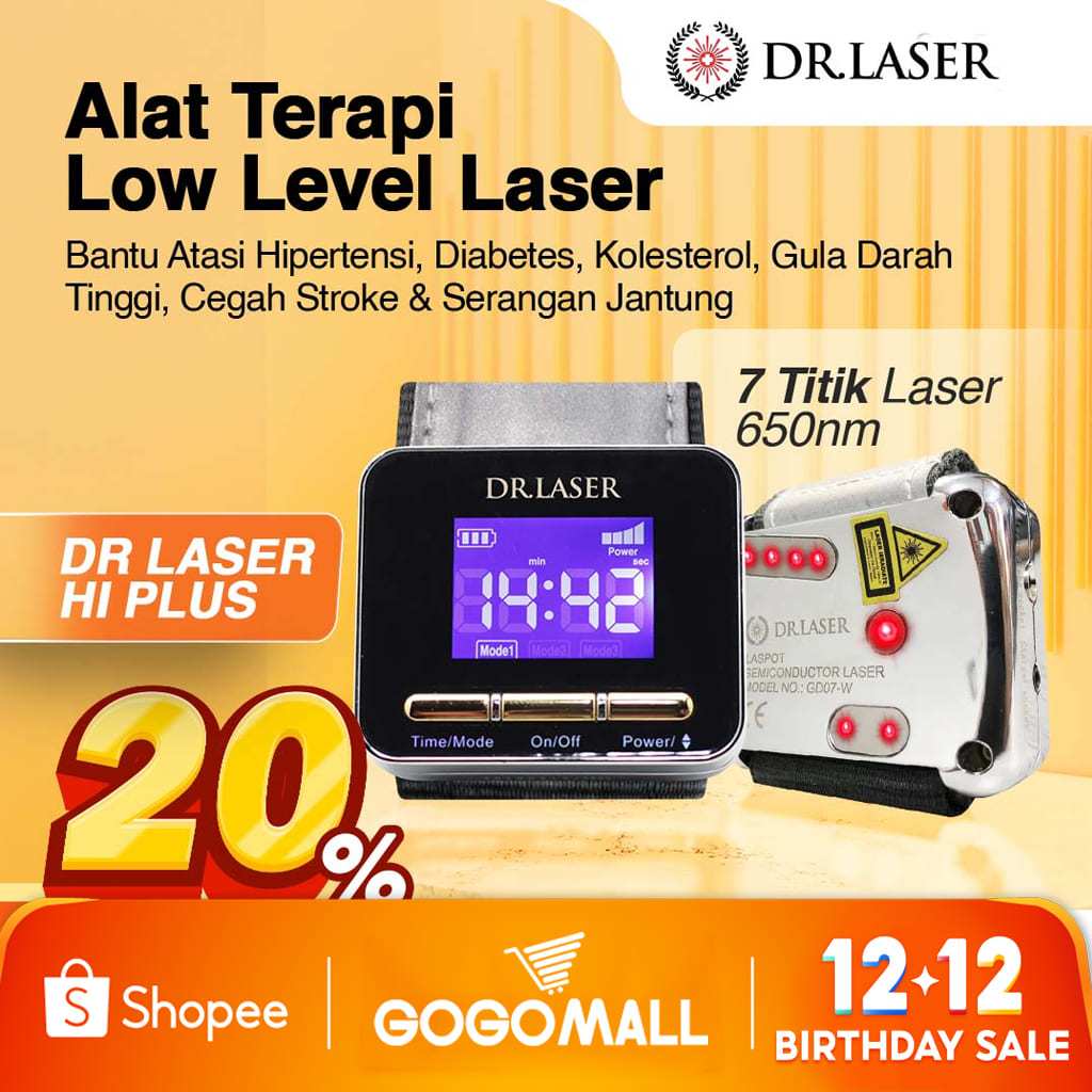 DR LASER HI PLUS TERAPI MELANCARKAN ALIRAN DARAH GARANSI RESMI GOGOMALL