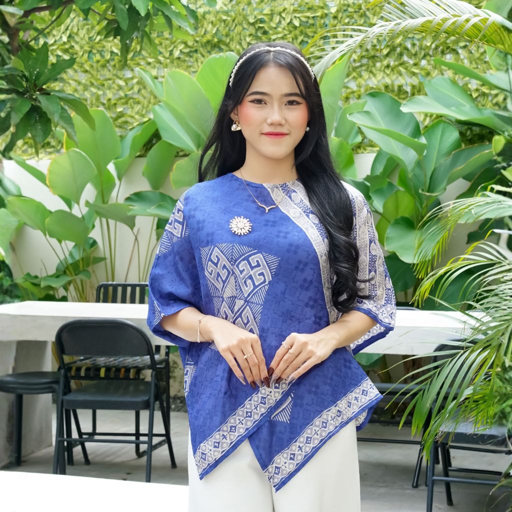 KINNAS BATIK HAIRA Blouse Batik Kerja Wanita Viscose
