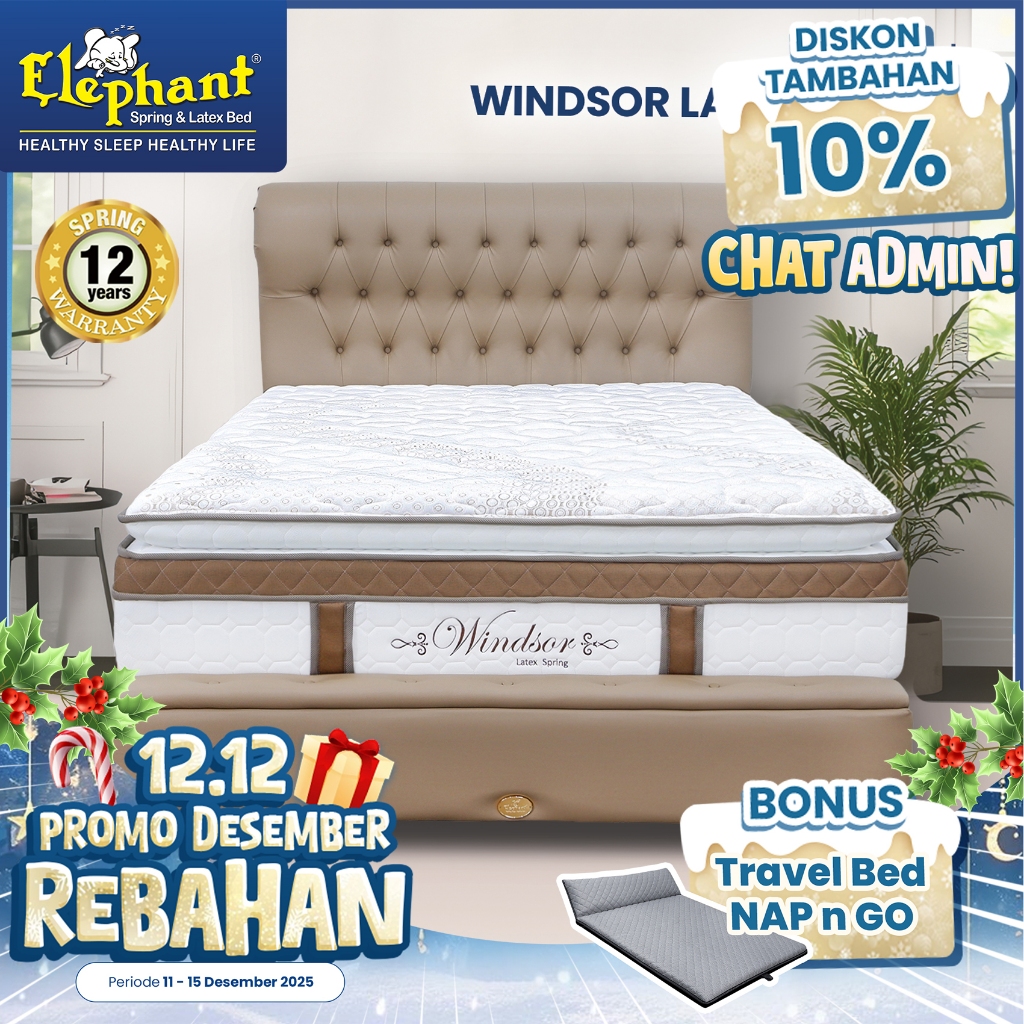 Set Springbed Windsor Latex Spring Elephant / Kasur Springbed Latex Spring
