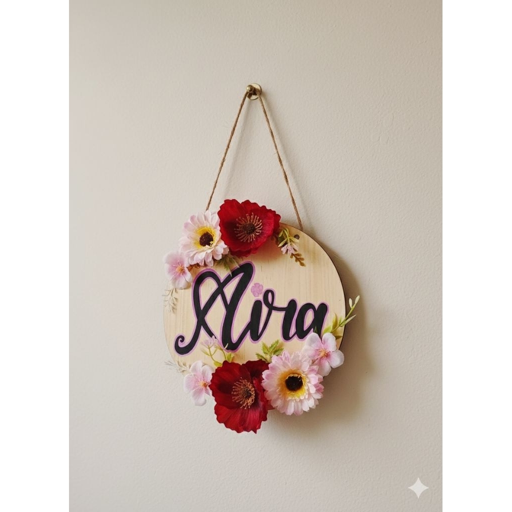 Gantungan Dinding Custom Papan Kayu Custom 1 nama / 1 kata