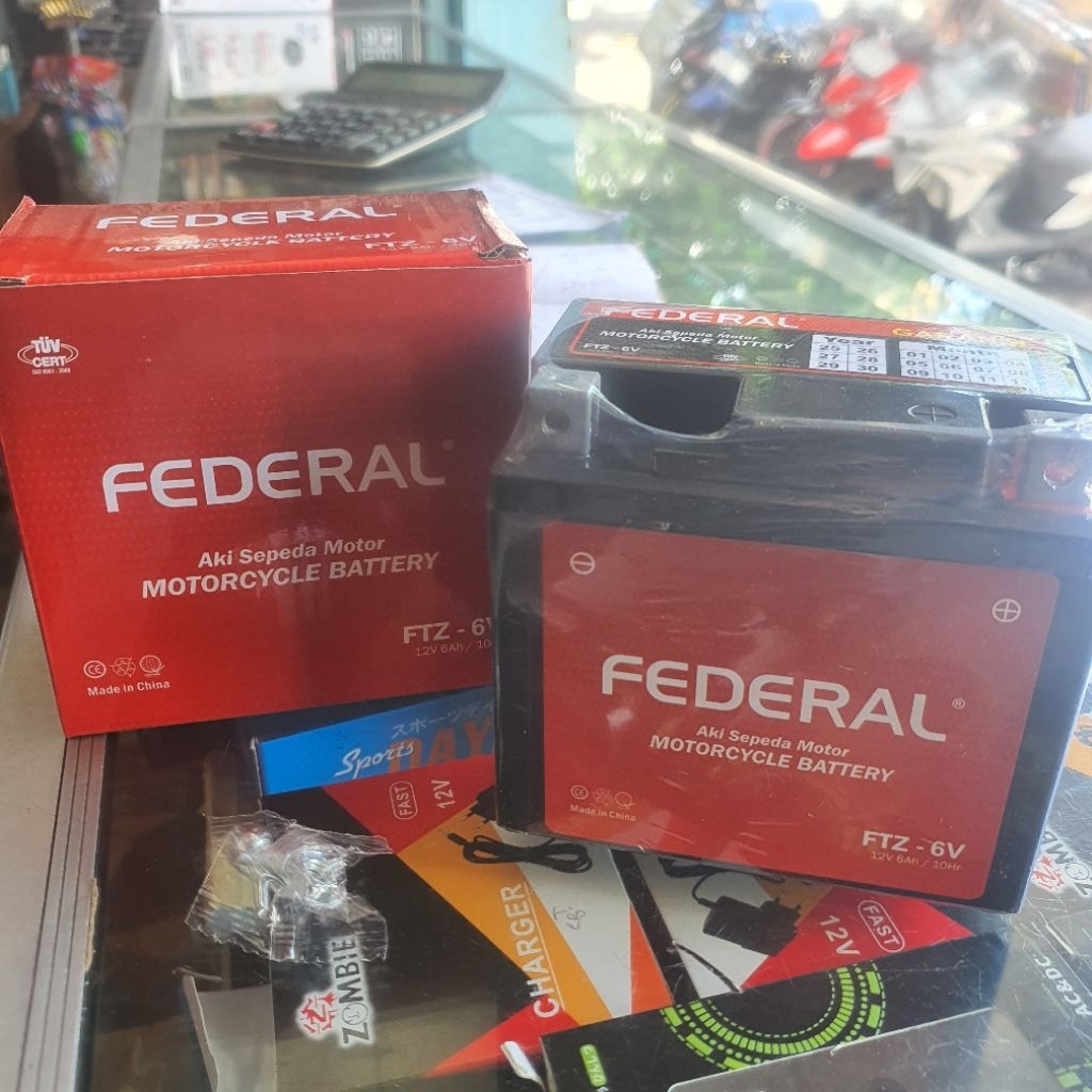 aki kering federal 6 ampere motor