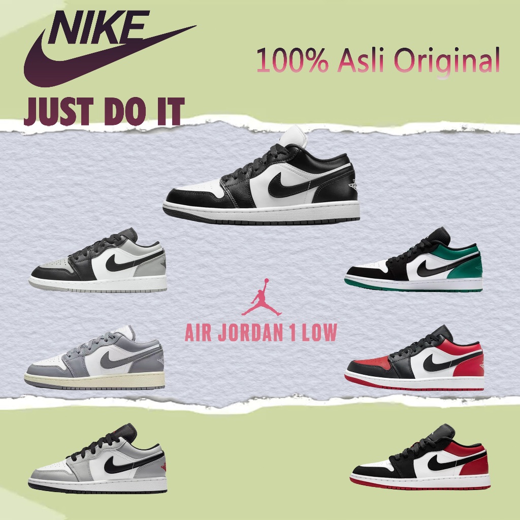 (COD) Sepatu Basket Low-Top AIR JORDAN 1 LOW Asli, Cocok untuk Pria dan Wanita, Tersedia 7 Gaya