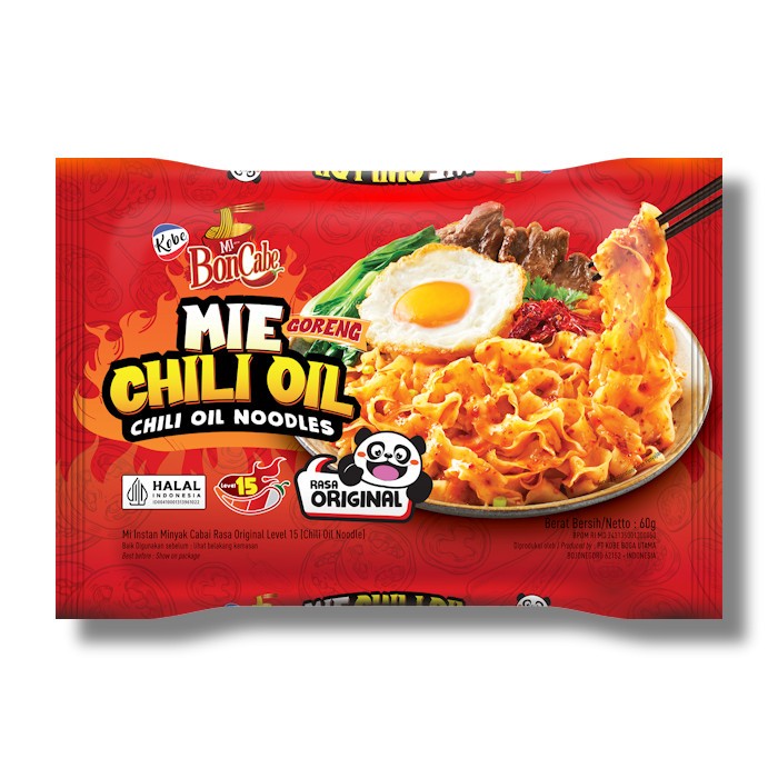Kobe Mie Boncabe Chili Oil Noodles Original Level 15 60gr