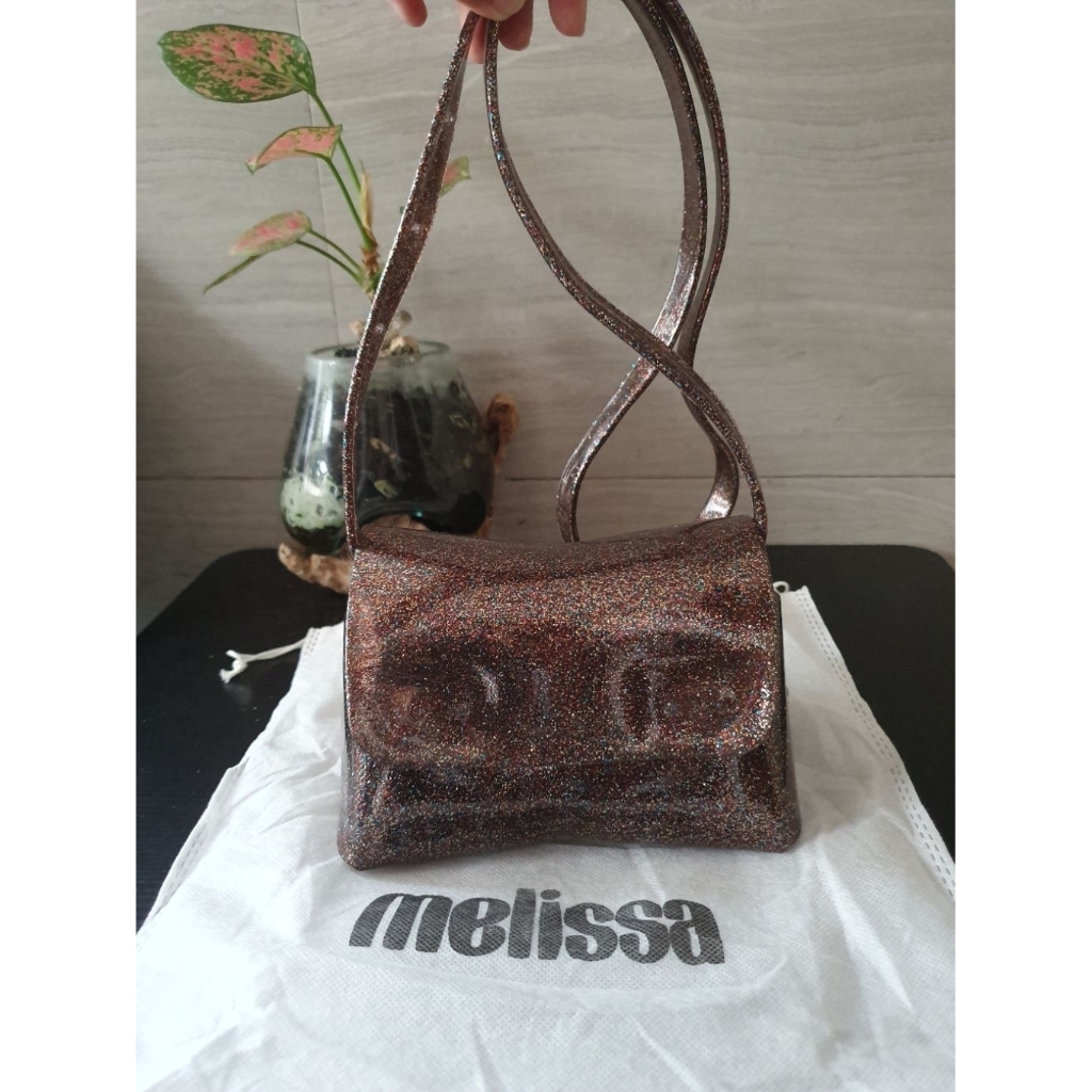 New Tas Wanita Melissa Mini Cross Bag Bronze Gliter