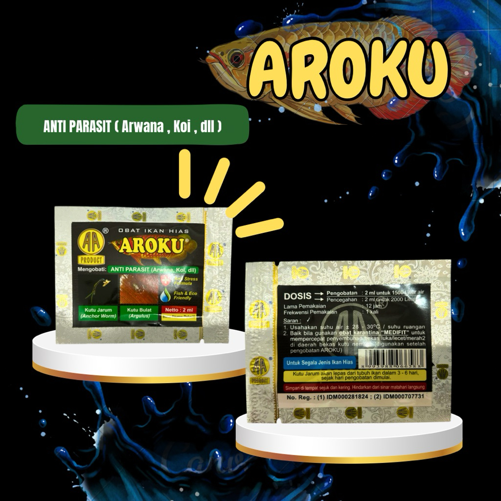 AROKU 2ML OBAT IKAN HIAS AQUARIUM ANTI PARASIT DAN KUTU AA PRODUCT