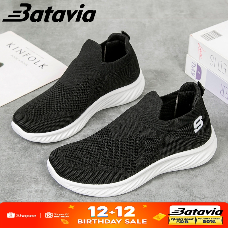 Batavia Sepatu Sneakers Wanita Rajut Premium Bernapas Olahraga Batavia Shoes Sepatu Fashion N5