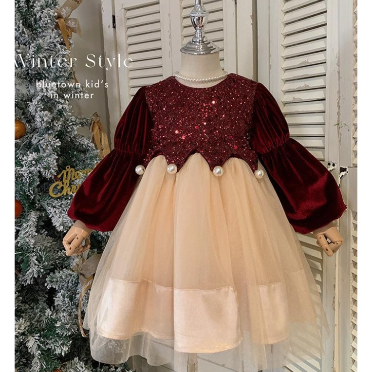JJS-Gaun natal anak dress natal anak baju natal anak gaun kembang anak dress kembang anak baju kemba