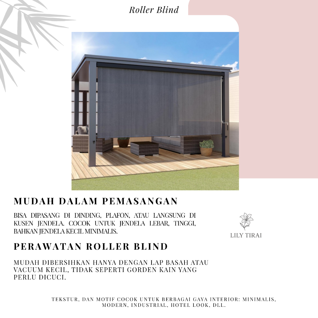 Tirai Roller Blind SC A3 30 Tahan Lama 30% Poliester 70% PVC Jaminan Harga Termurah Cocok untuk Indo