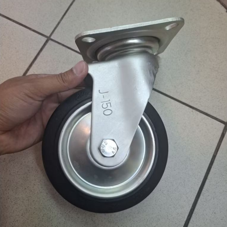 roda karet 6 inchi EDLY tipe hidup Bearing