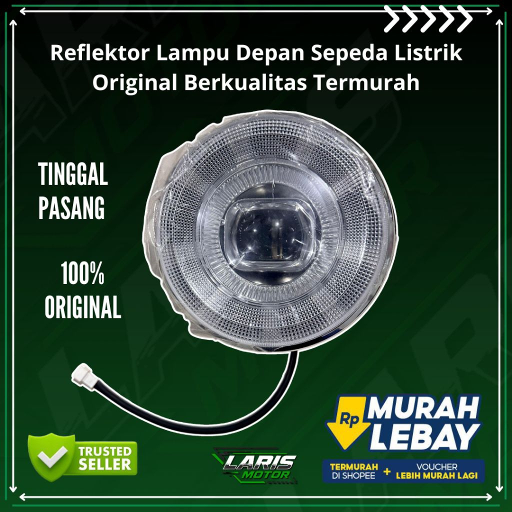 Reflektor Lampu Depan Sepeda Listrik Universal LED 48V Crystal Asli Uwinfly Goda Exotic Pacific Geni