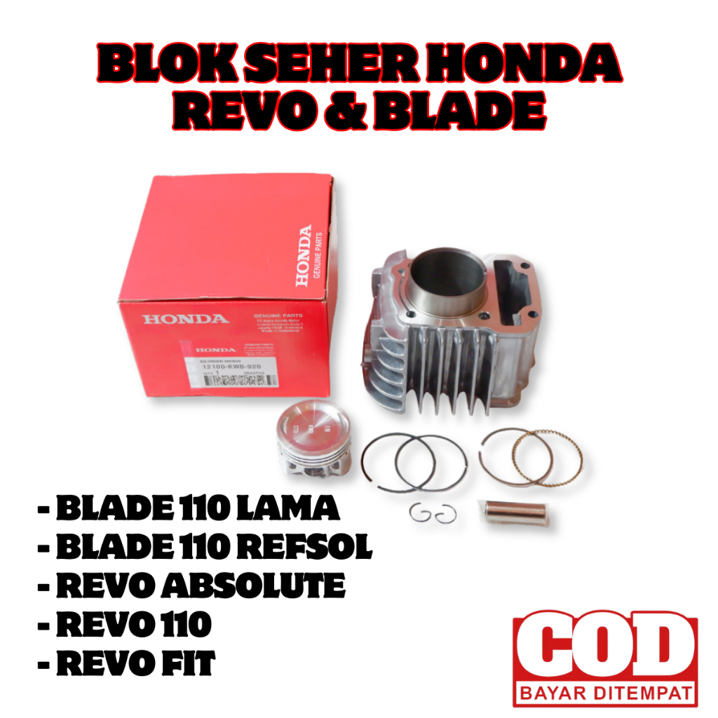 Blok Seher Honda Revo & Blade / Block Mesin Motor Revo 110 / Blade 110 - 12100-KWB-920 ori onderdil