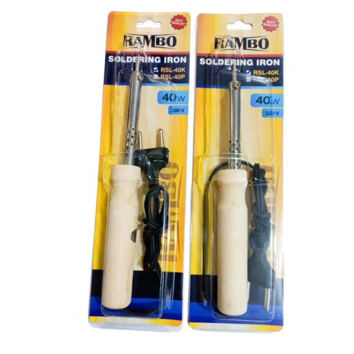 SOLDER KAYU 40W RAMBO / SOLDER LISTRIK 40 Watt UJUNG LANCIP