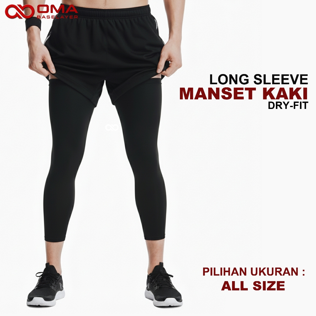 Leg Sleeve Manset Deker Kaki Pelindung Lutut Olahraga Pria Panjang Volly Futsal