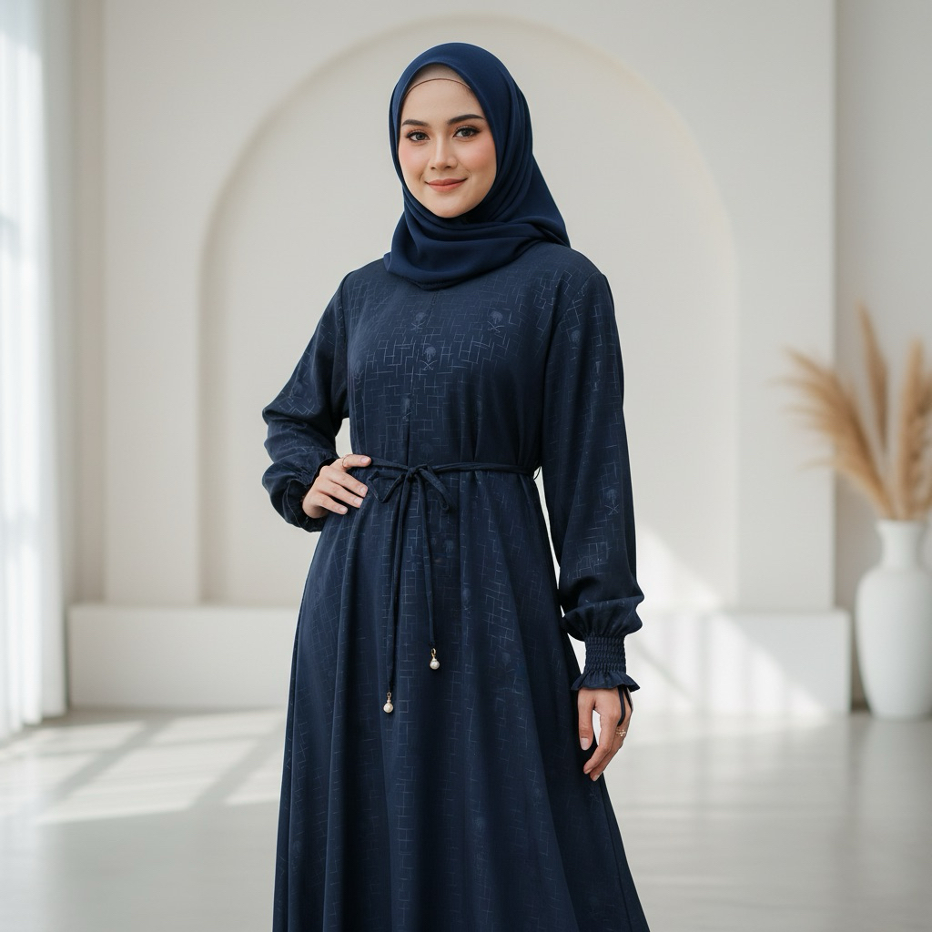 HOT SALE Ellin Hijab - Abaya Wanita Emboss Palm Busui Friendly