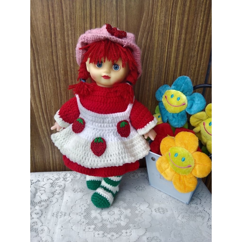 boneka little girl kostum strawberry shortcake