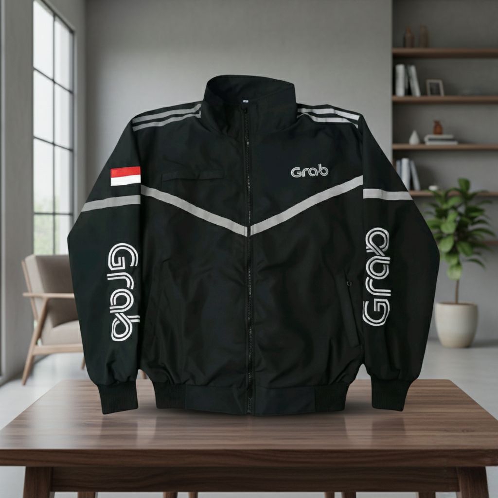 COD jaket bomber grab hitam/ jaket Driver waterproof/ jaket terlaris dan terpopuler