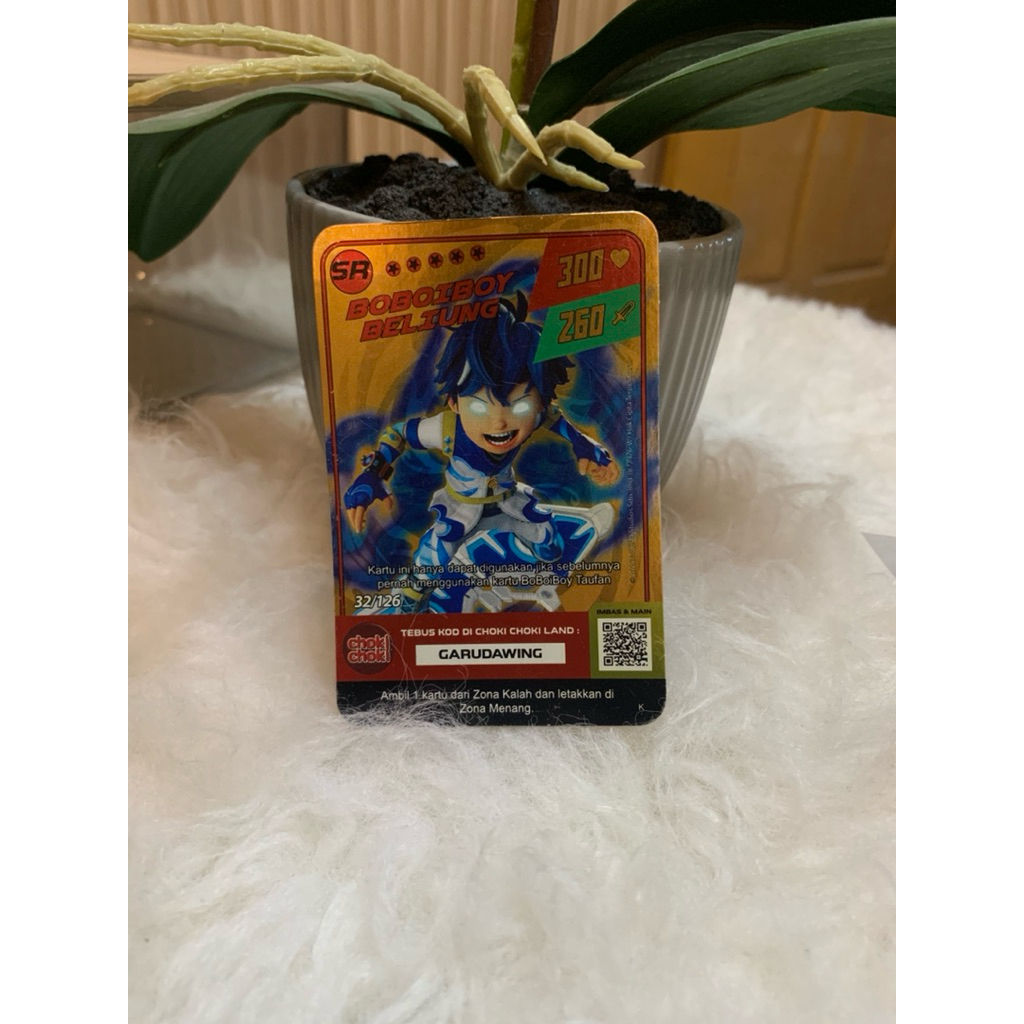 Choki Boboiboy Beliung SR+Slevee Card+5 random card