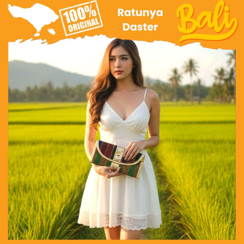 Dompet Anyaman Endek List Gold Songket Kulit Khas Bali Wanita Oleh Oleh by Souvenir