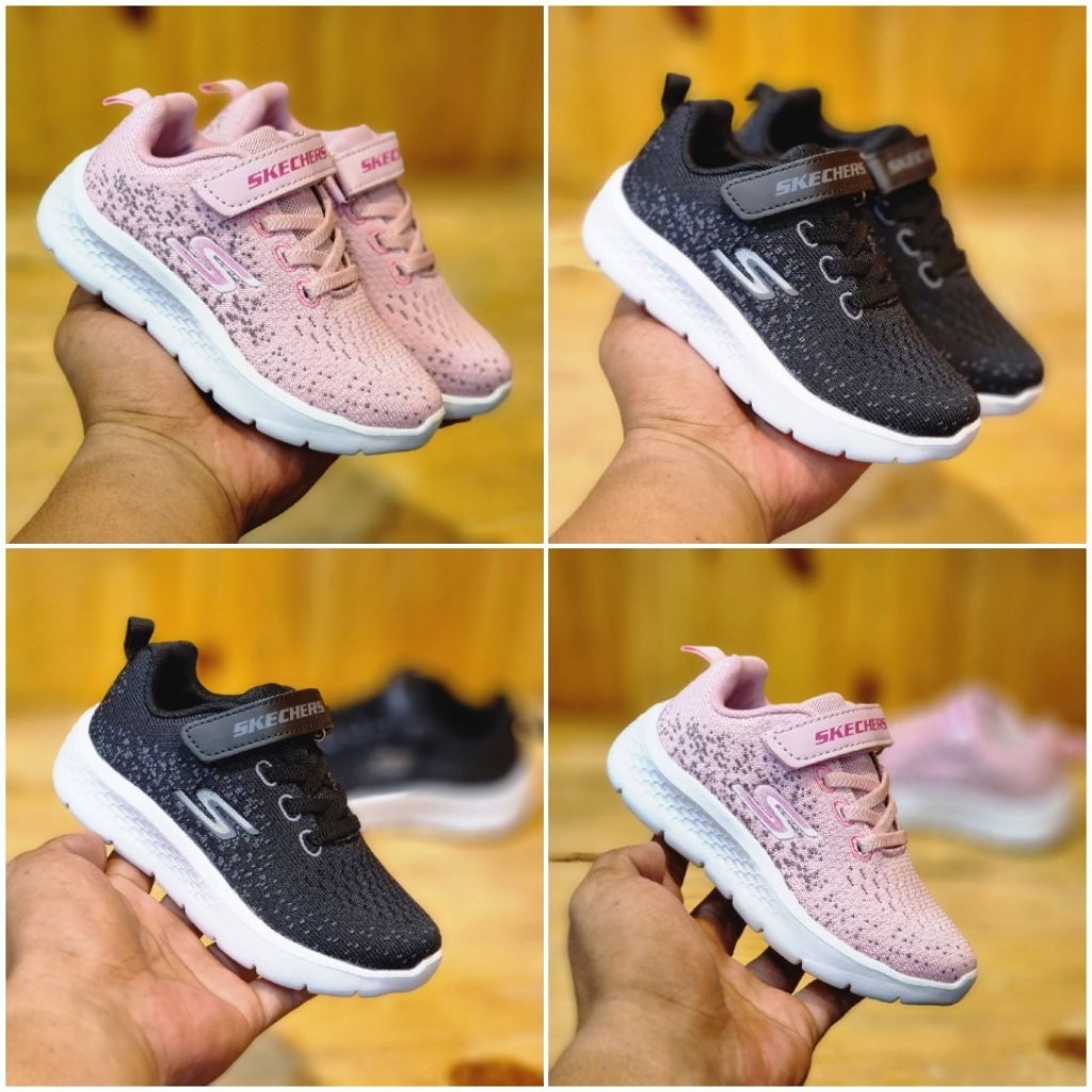 Sepatu Anak Sekolah Laki Laki Perempuan Skechers Hitam Premium