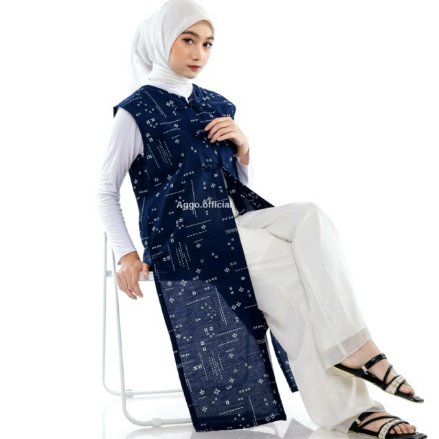 Batik Long Tunik Bunga | Tunik Batik Moderen