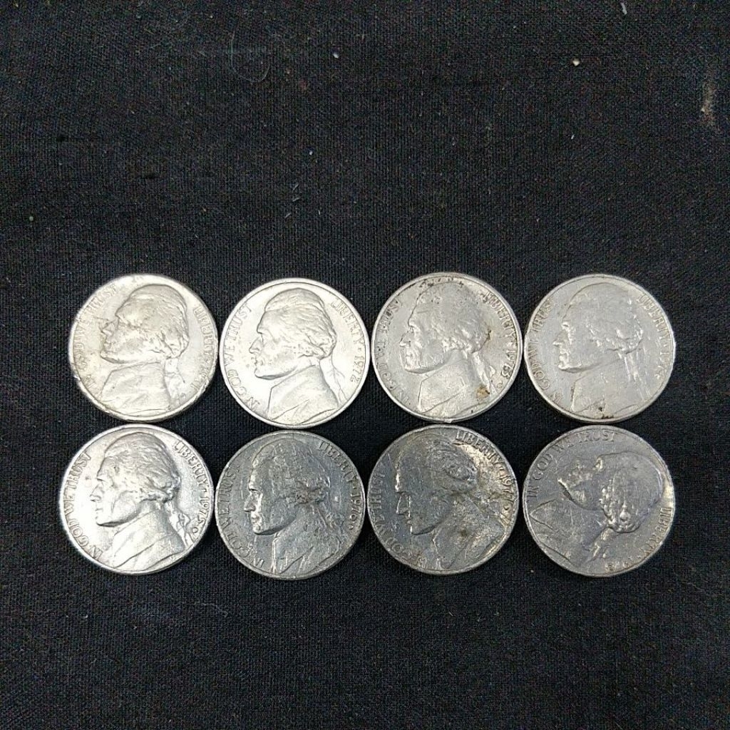 koin koleksi liberty five cent urut 1971-1978