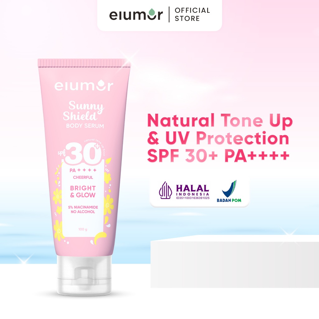 Elumor Sunny Shield 100g Body Serum Whitening Sunscreen spf 30 pa ++++ Niacinamide