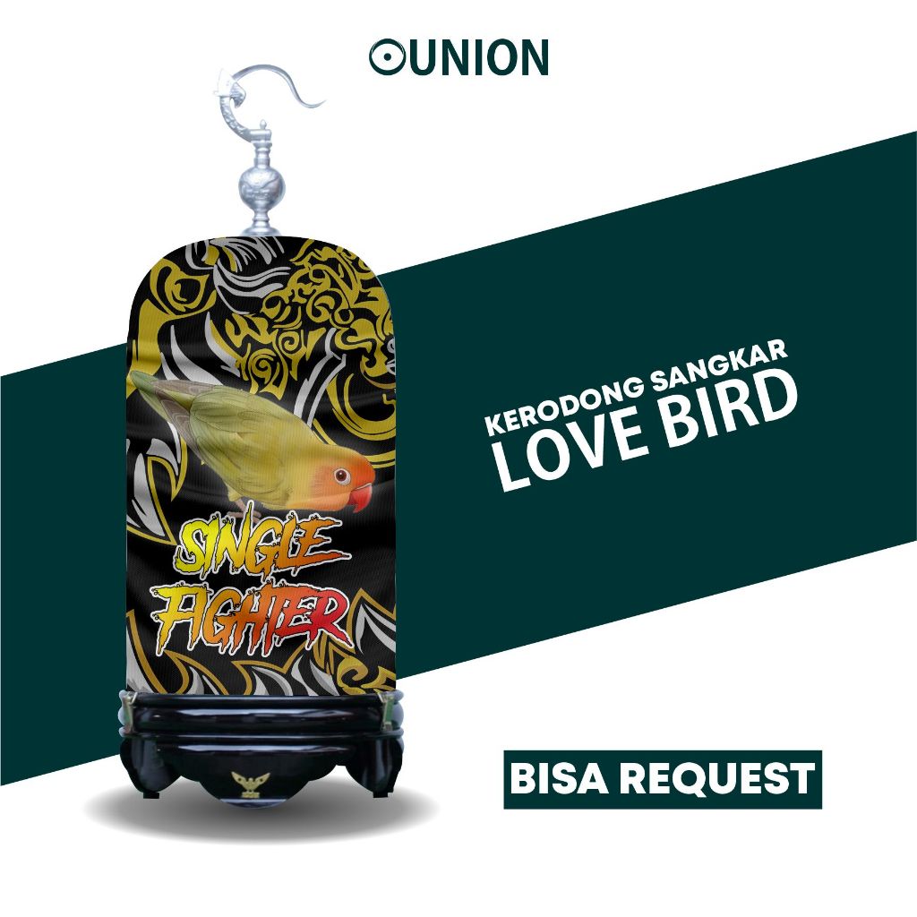 Lovebird Kerodong Custom Full Printing Bahan Jersey Kalimantan
