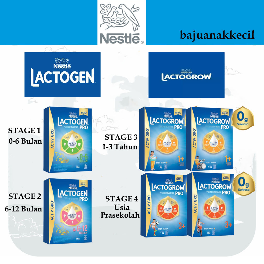 Lactogrow Lactogen 1kg Original Vanila Madu Dengan Activgro Susu Formula Pertumbuhan Anak 1 3 Tahun