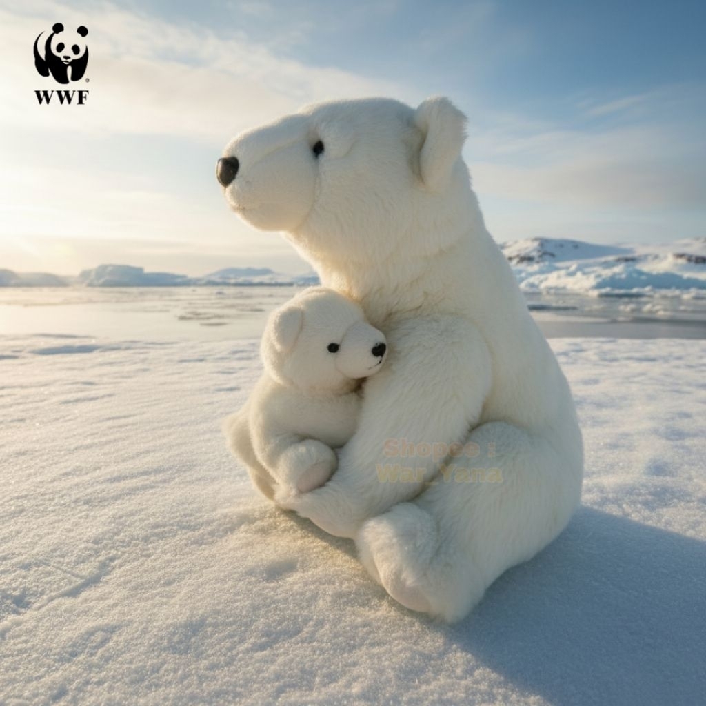 Boneka Beruang Kutub lmprot U.S.A Original WWF Pollar Bear Ice Plush Toys Stuffed Plushie Toy Stuff 