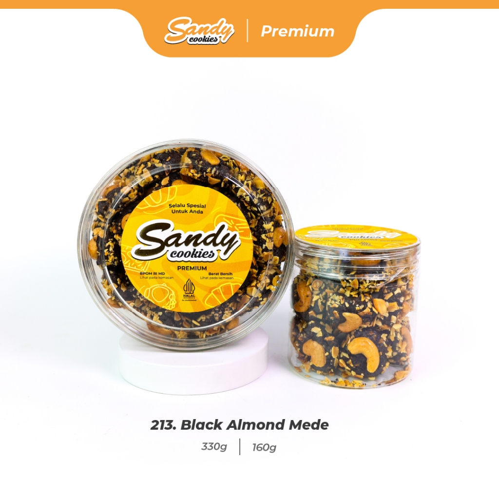 213. Black Almond Mede - Kue Kering Sandy Cookies Premium