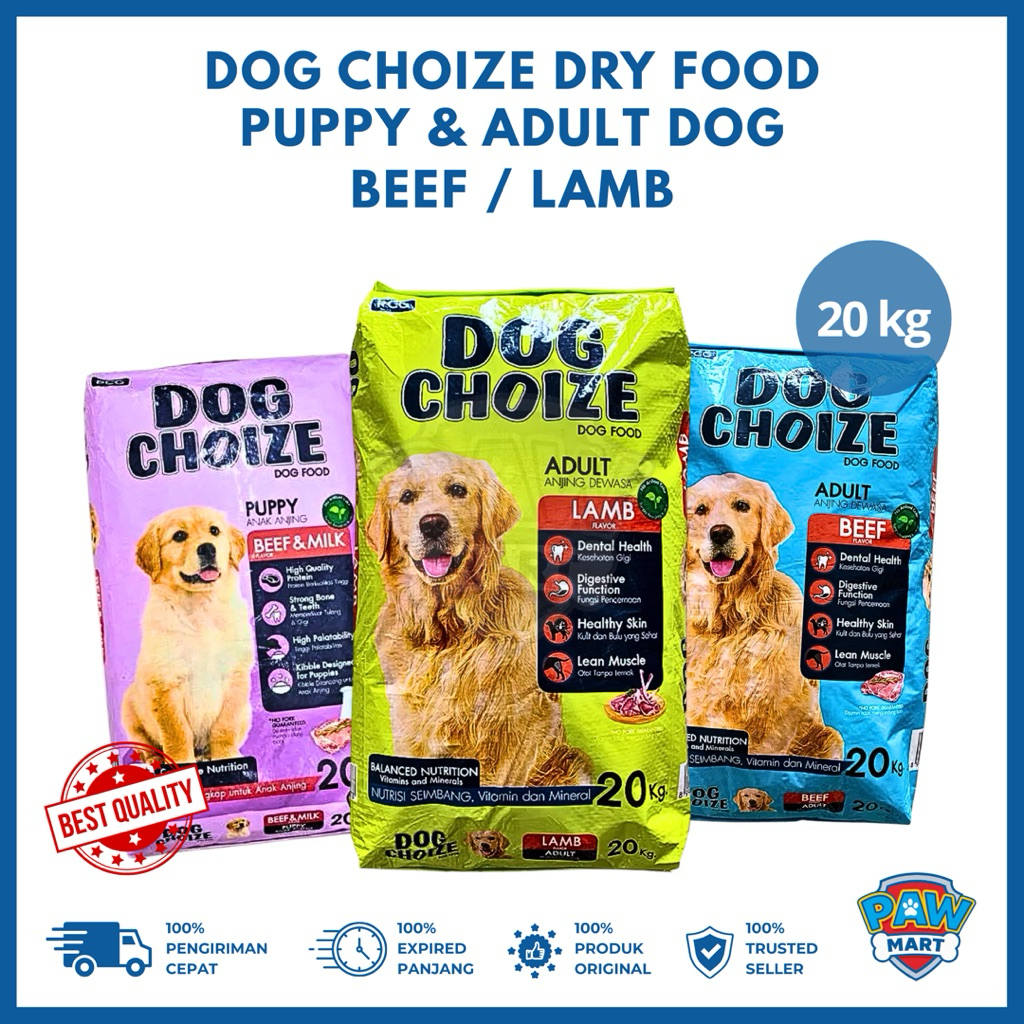 Dog Choize Puppy & Adult Dog SAK (20kg) Dry Food - DC 25 Pack x 800gr Lamb Beef Milk Makanan Kering 