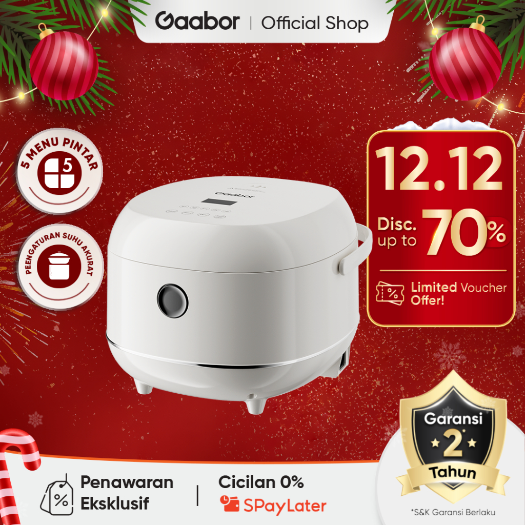 Gaabor Rice Cooker Digital 1.2L – Magic Com 5 Menu Pintar Hemat Listrik RC-30T01A