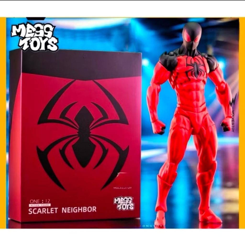 action figure mess toys spiderman red suit neghour
