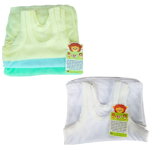 6/12 Singlet Jala (Singlet Kaos Dalam Anak) Motif Jala Bolong Putih Warna Cowo Cewe Unisex