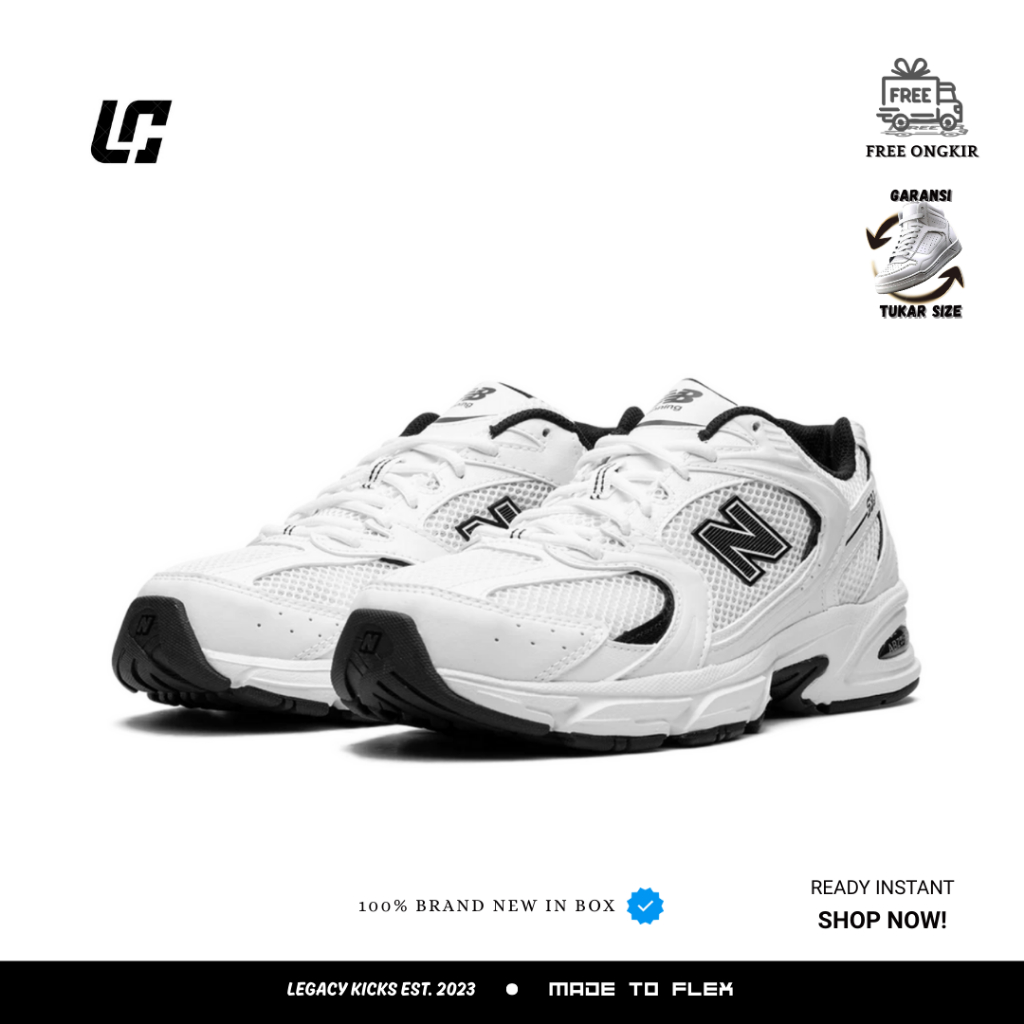 Legacy. - Sepatu NB 530 White Black Casual Gym Olahraga Joging Pria Wanita Sport